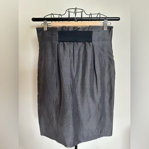 Zara Woman Dark Gray with Black Waistband Skirt